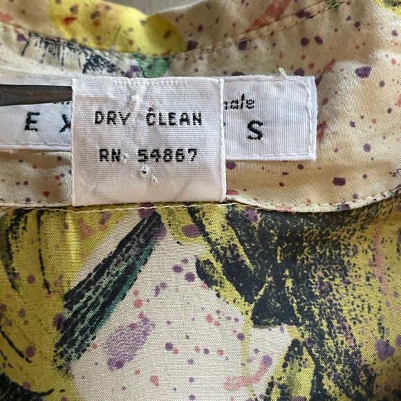 Vintage Express Silk Blouse Button Up Fruity 90s Y2K Maximalist Size Medium - Picture 7 of 9
